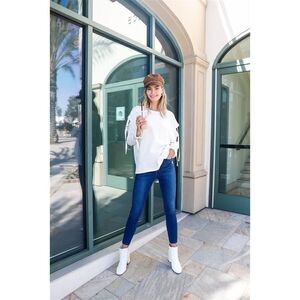 ‎White Long Sleeve Cut-out Sweater